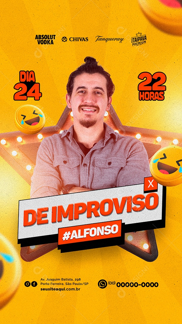 Story De Improviso Alfonso Padilha Flyer Social Media PSD Editável