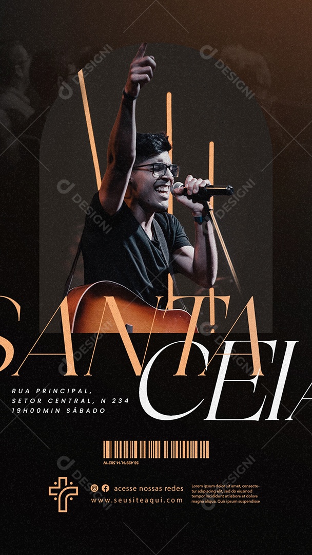 Story Santa Ceia Flyer Gospel Social Media PSD Editável