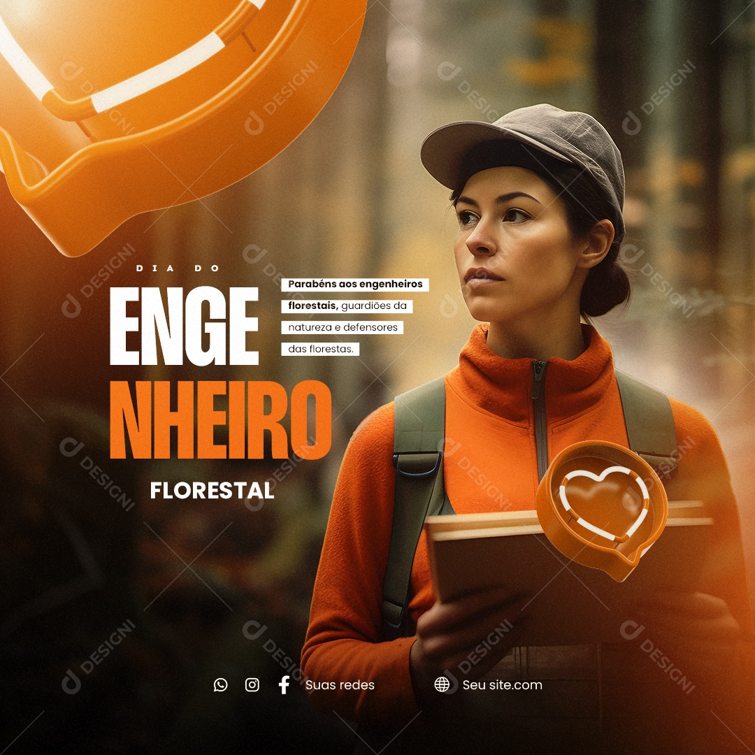 Parabéns Guardiões Da Natureza e Defensores Das Florestas Dia Do Engenheiro Florestal Social Media PSD Editável