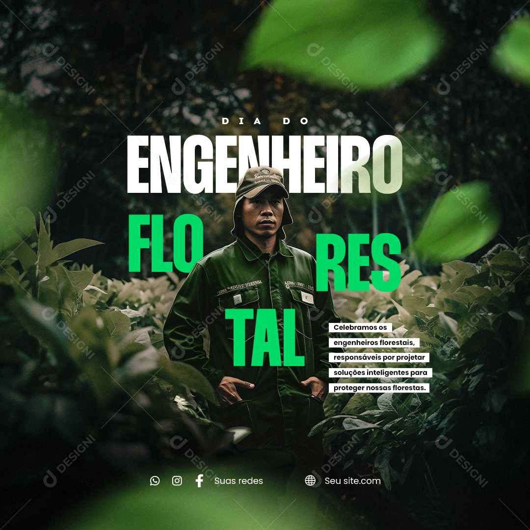 Celebramos Os Engenheiros Florestais Dia Do Engenheiro Florestal Social Media PSD Editável