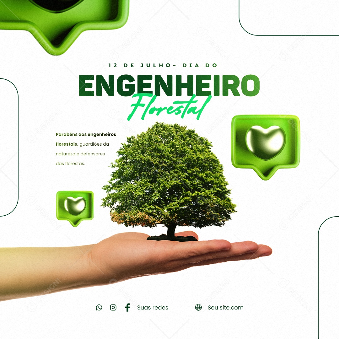 Guardiões Da Natureza E Defensores Das Florestas Dia Do Engenheiro Florestal Social Media PSD Editável