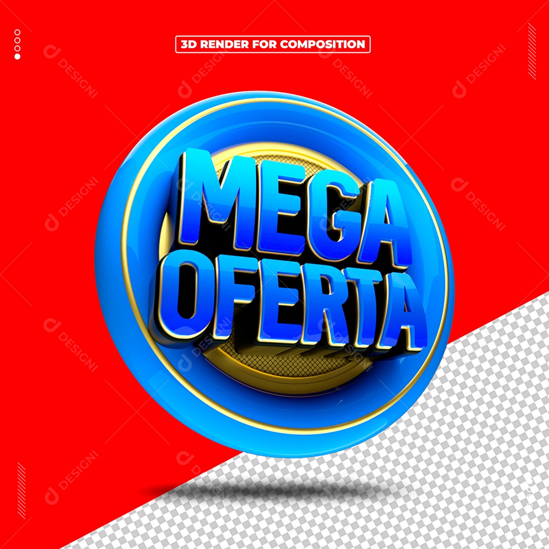 Selo 3D Mega Oferta Composição PSD