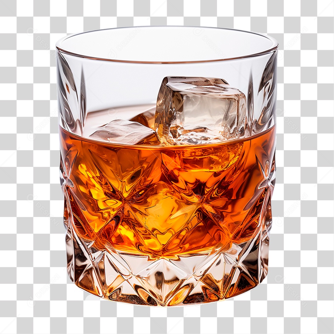 Copo de Rum com Gelo PNG Transparente
