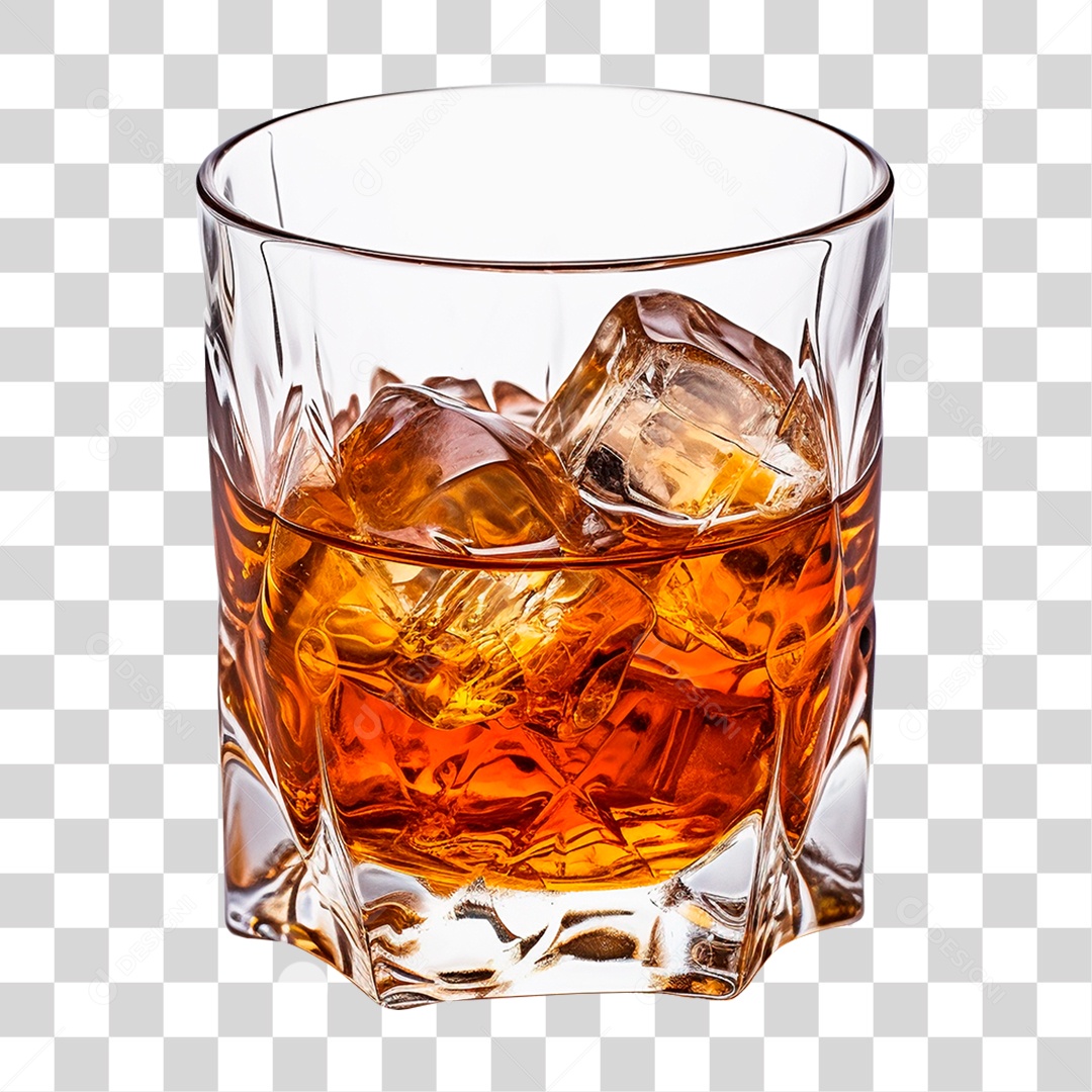 Copo de Rum com Gelo PNG Transparente