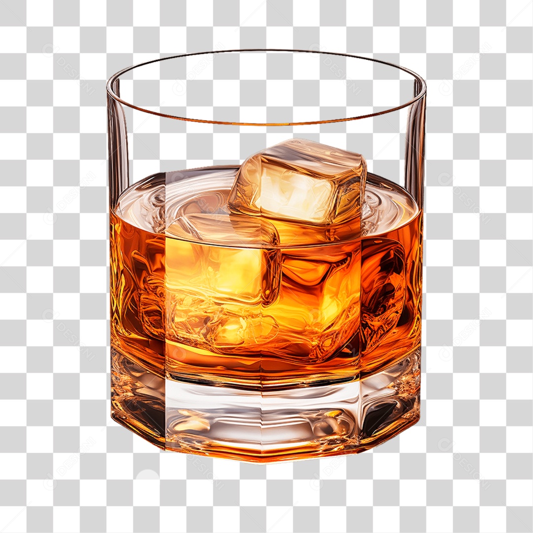 Copo de Rum com Gelo PNG Transparente