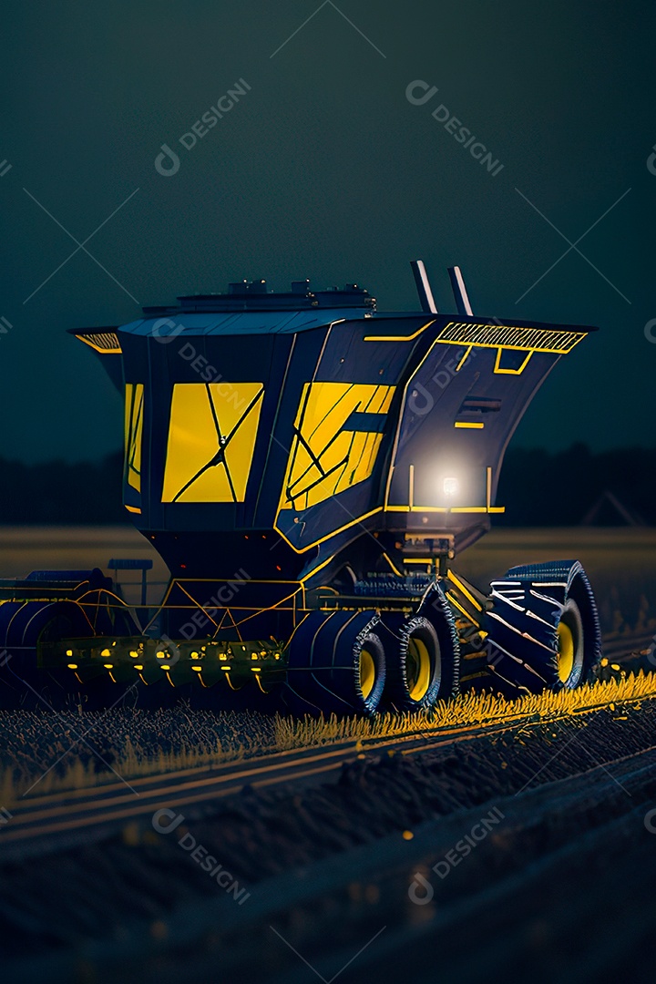 Colheitadeira colheita no campo.