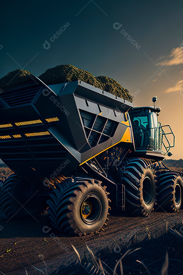 Colheitadeira colheita no campo.