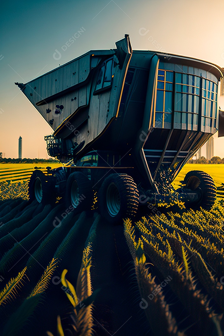 Colheitadeira colheita no campo.