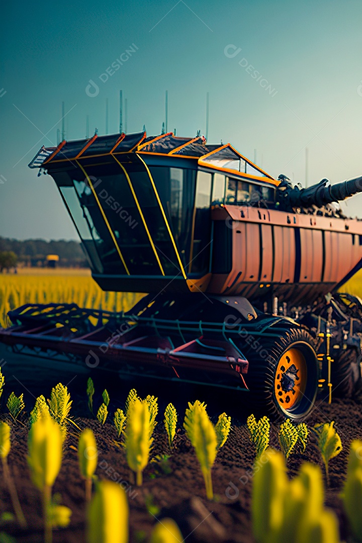 Harvester in the field