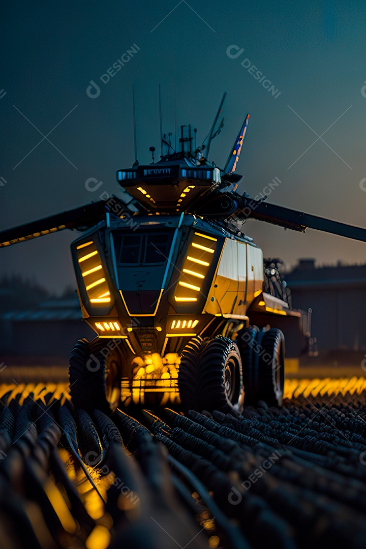 Colheitadeira colheita no campo.