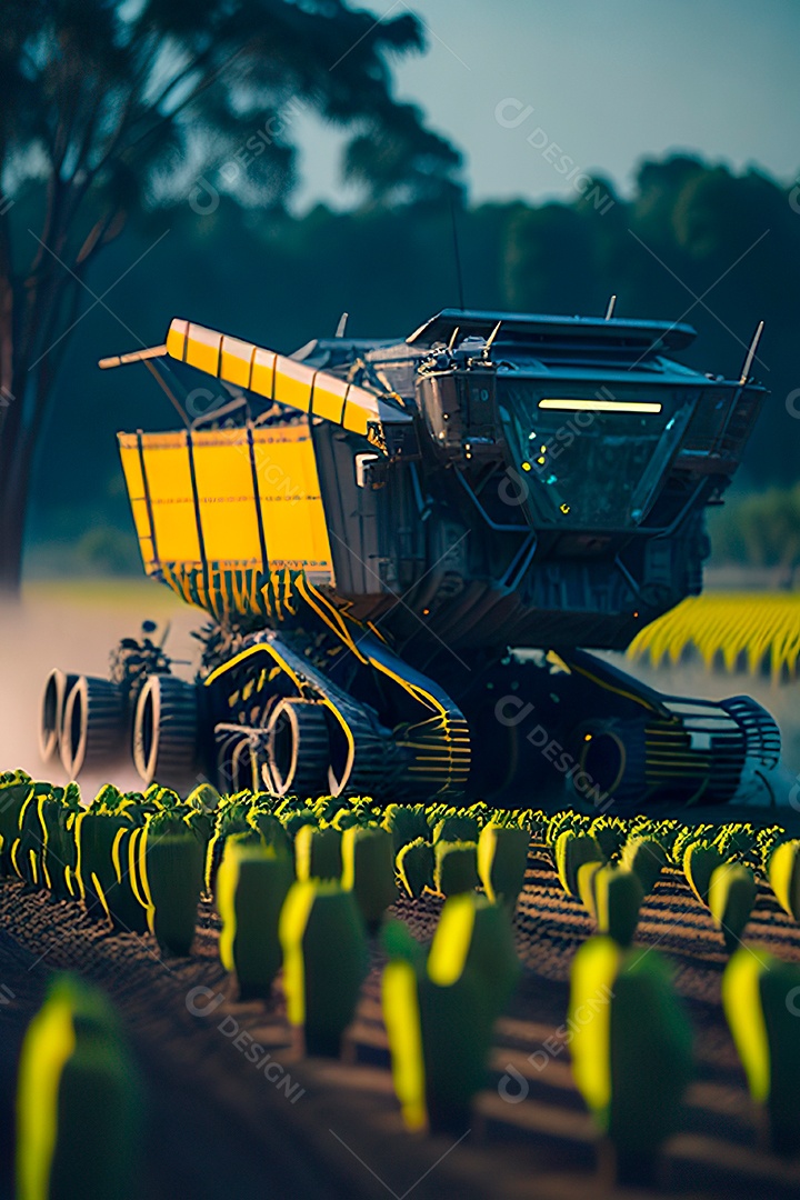 Colheitadeira colheita no campo.