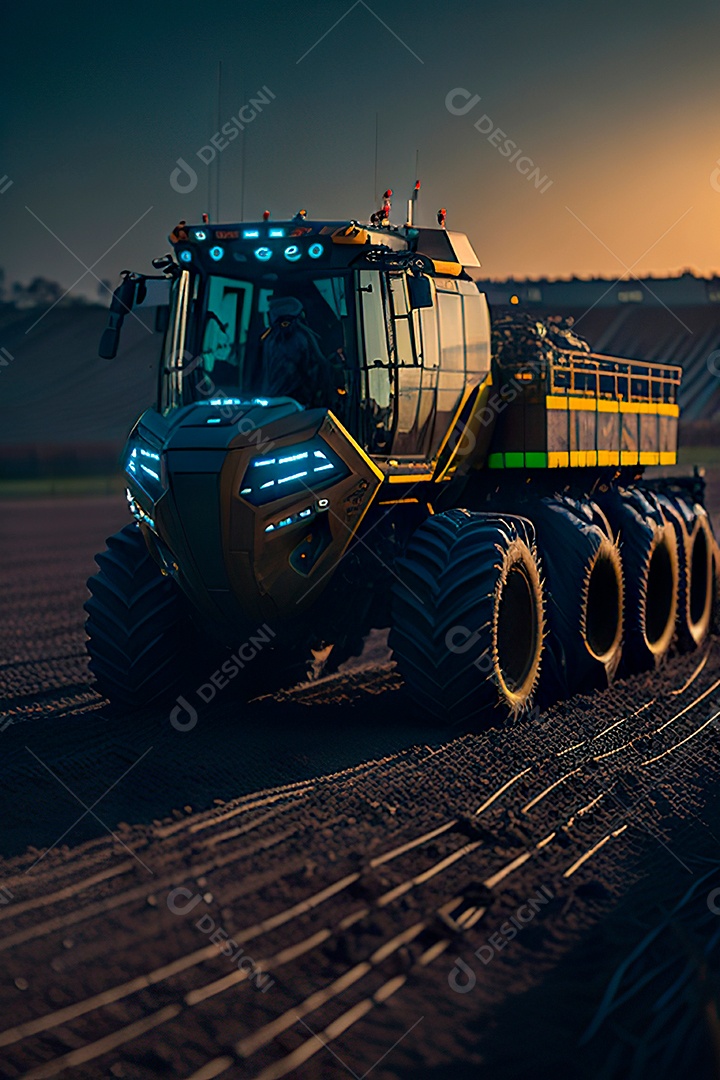 Colheitadeira colheita no campo.