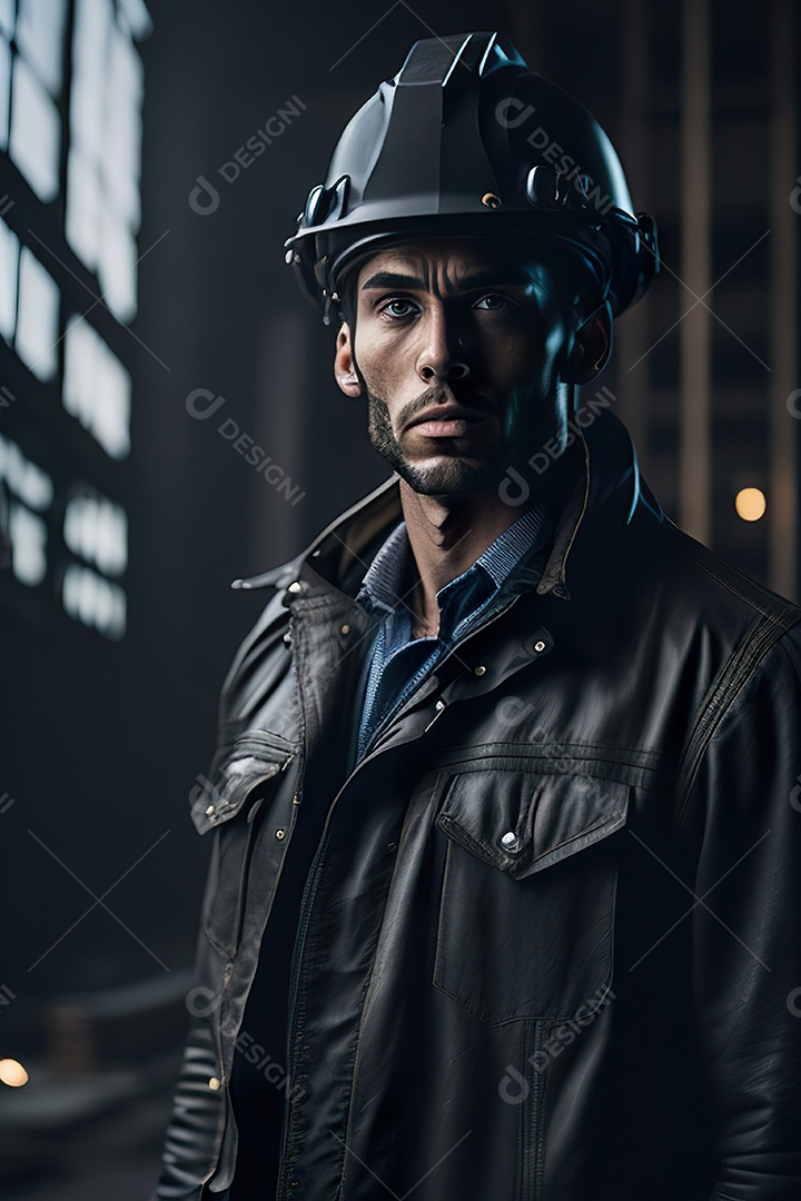 Homem trabalhador em uma cidade.