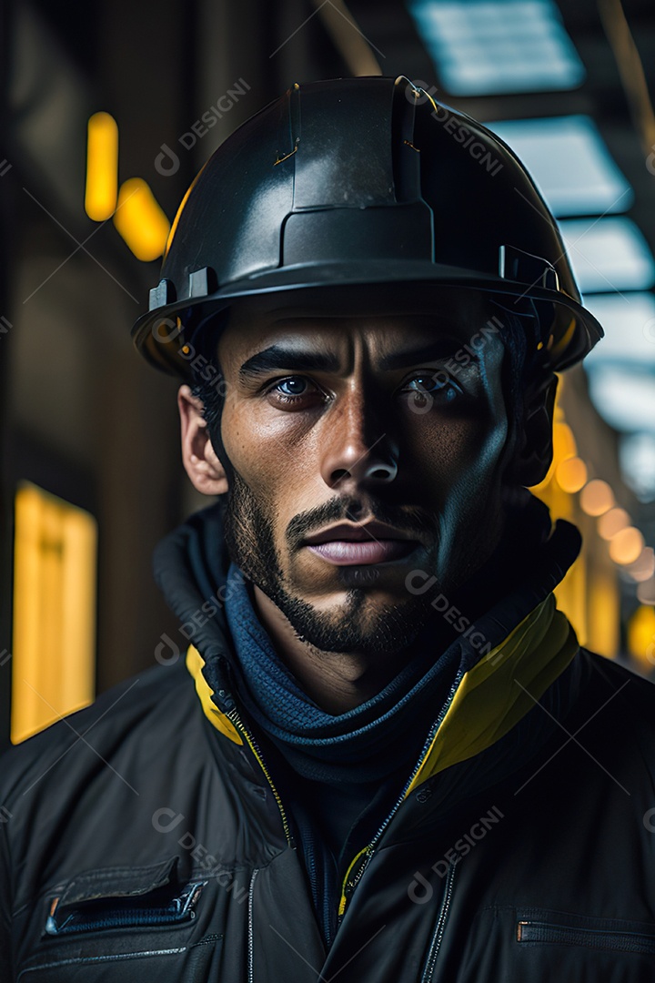 Homem trabalhador em uma cidade.