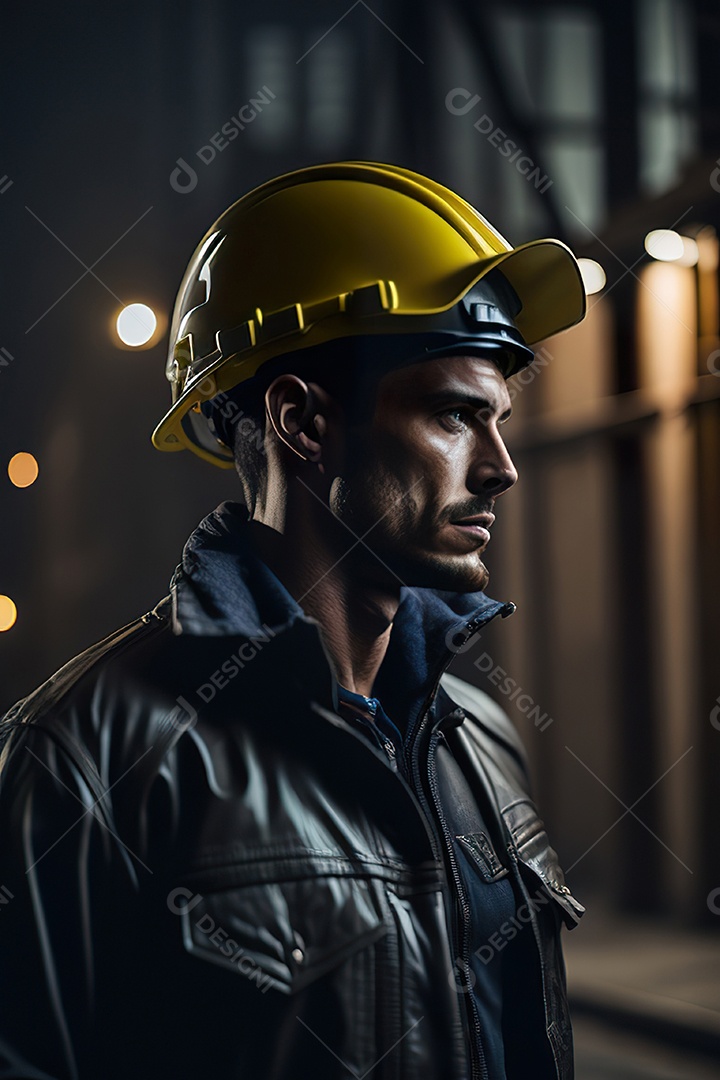 Homem trabalhador em uma cidade.