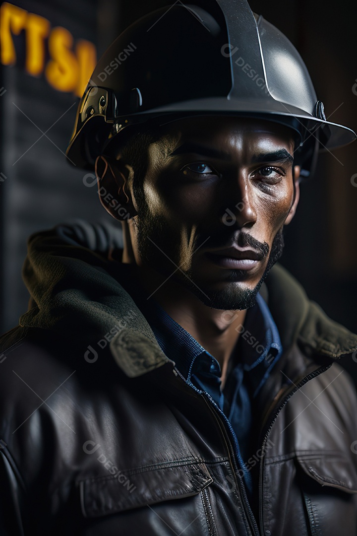 Homem trabalhador em uma cidade.