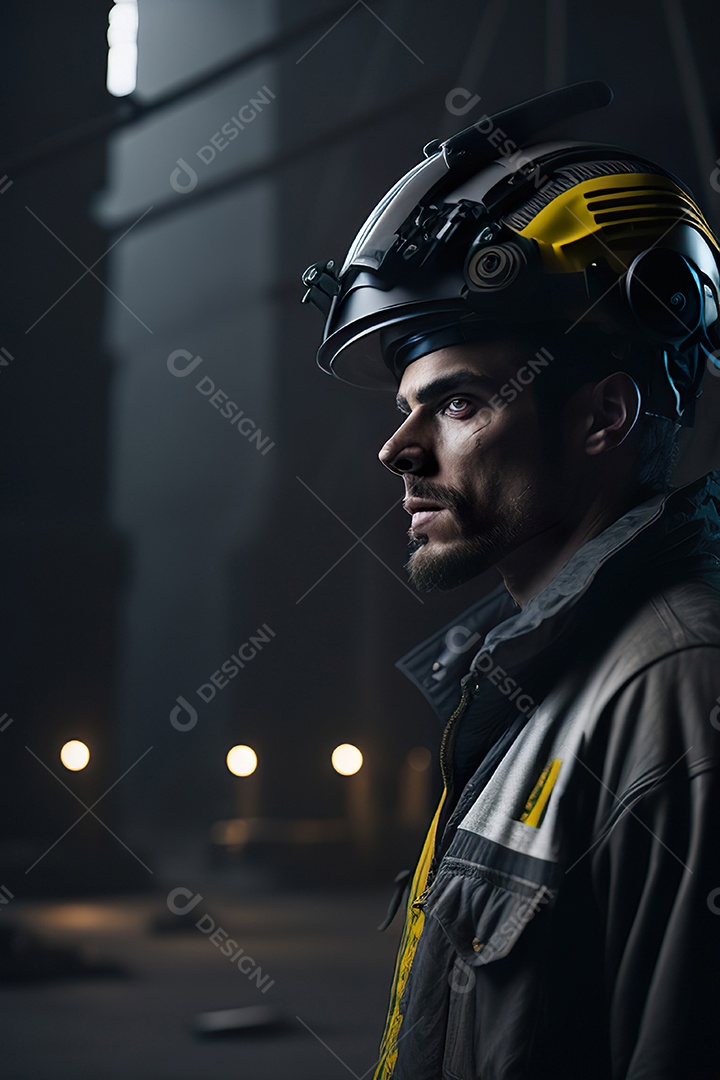 Homem trabalhador em uma cidade.