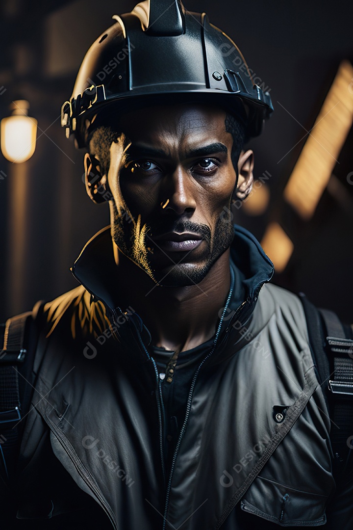 Homem trabalhador em uma cidade.