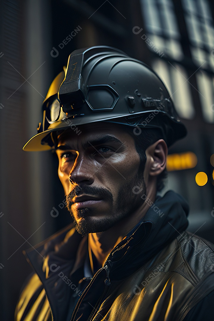 Homem trabalhador em uma cidade.