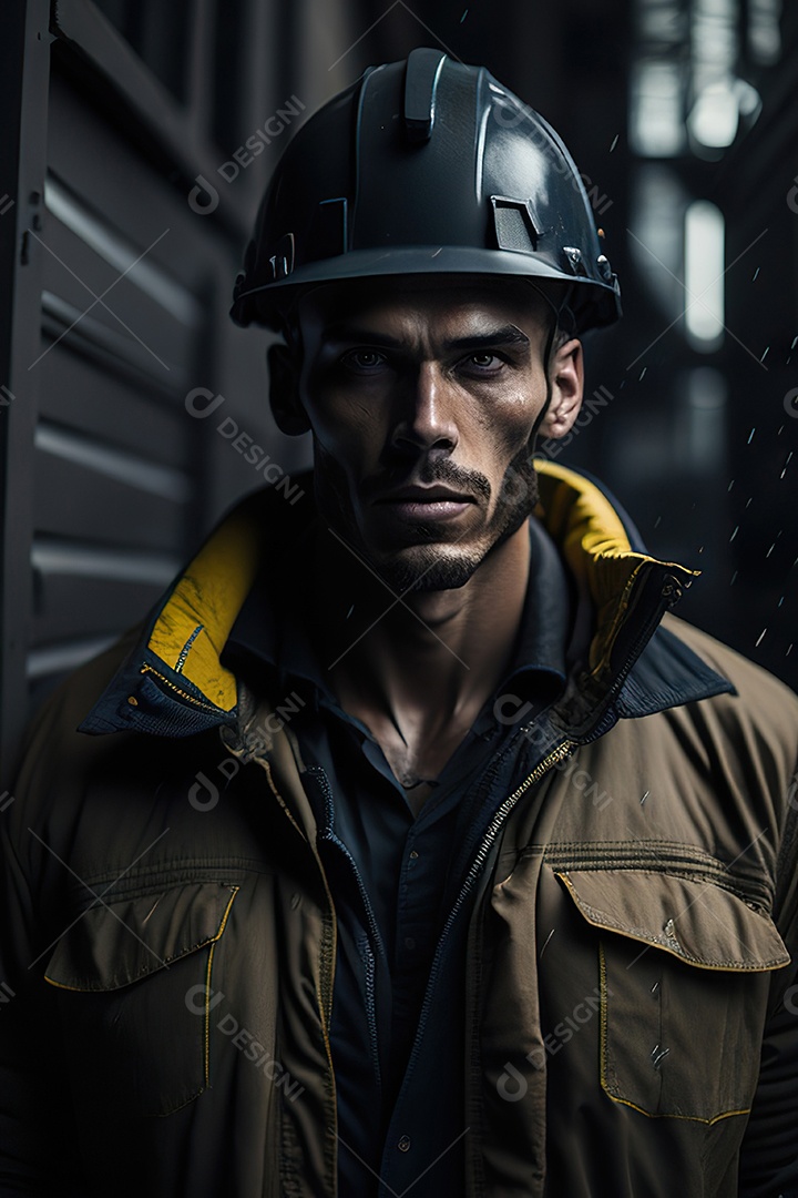 Homem trabalhador em uma cidade.