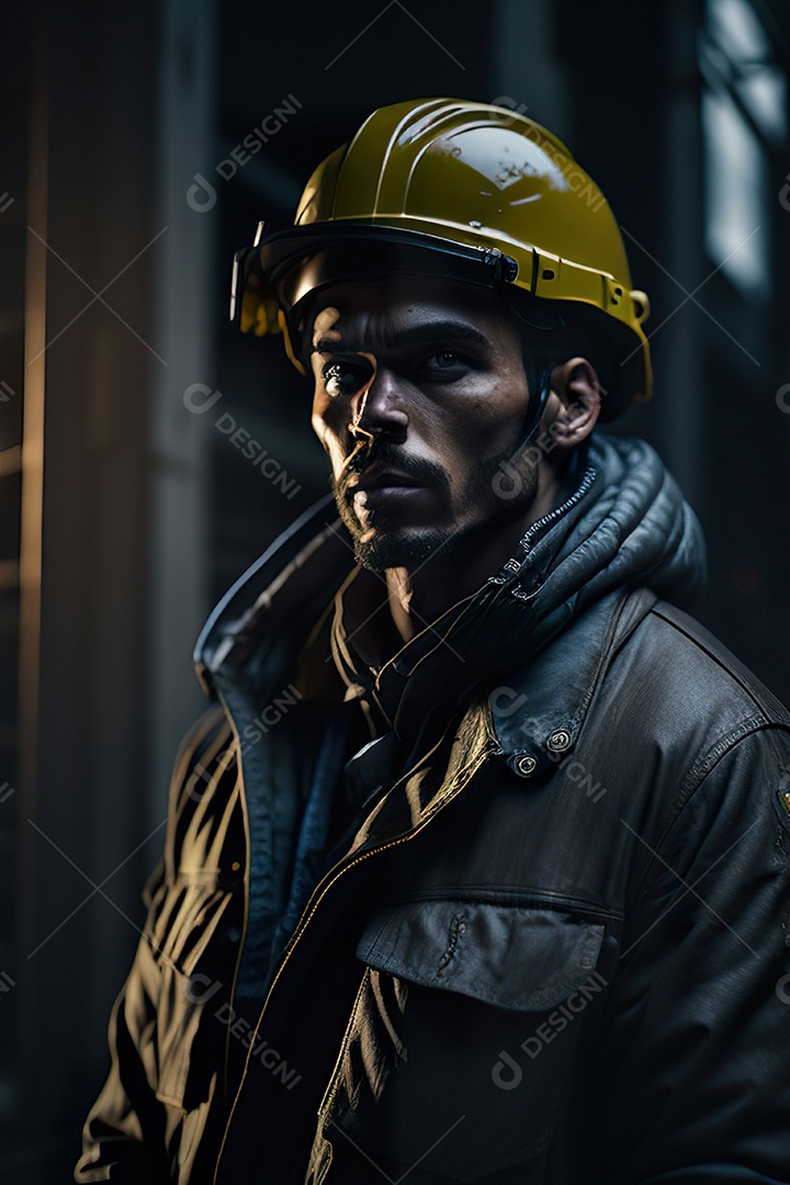 Homem trabalhador em uma cidade.