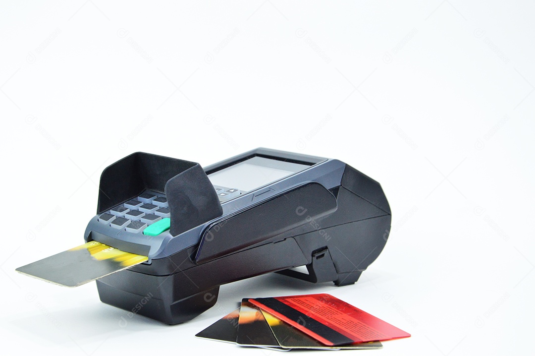 Vista de uma máquina de cartão