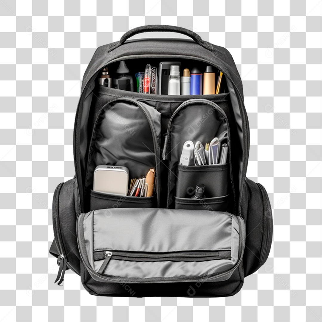 Elemento 3D Mochila de Estudo PNG Transparente