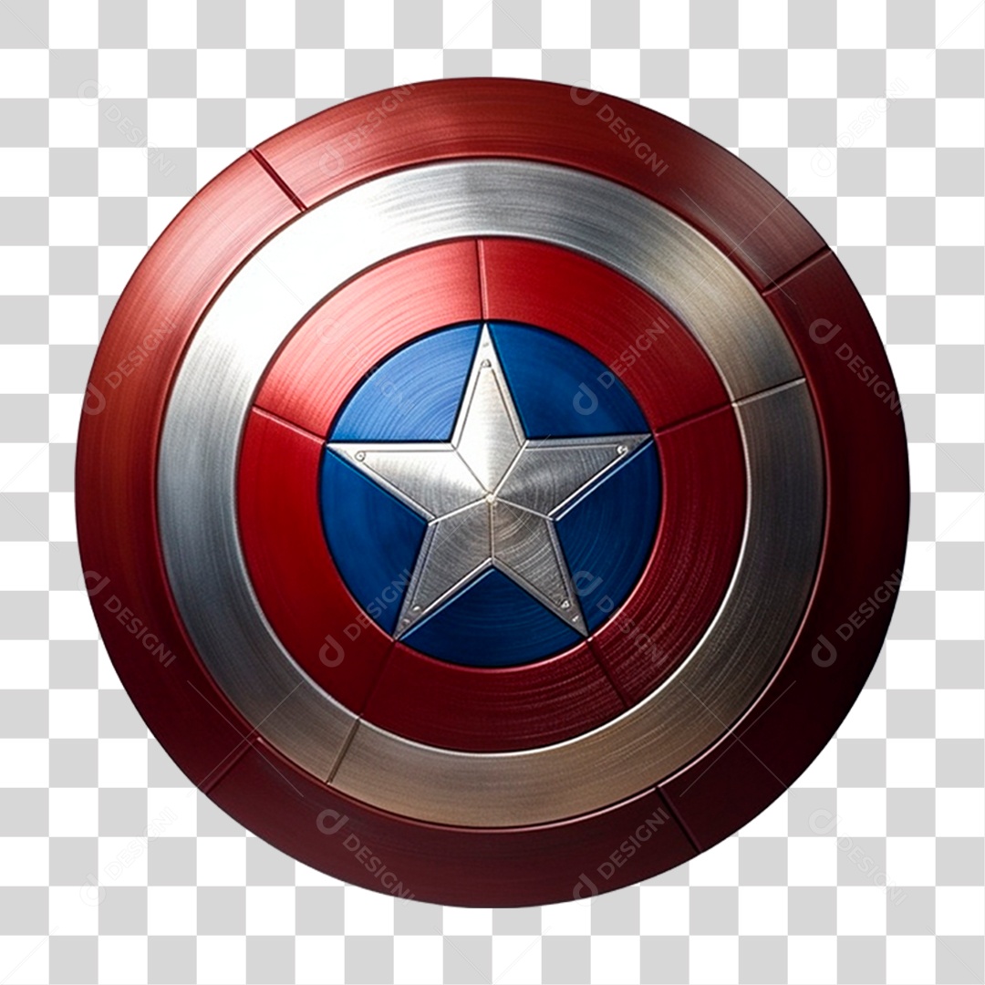 Elemento 3D Capitão América Escudo PNG Transparente