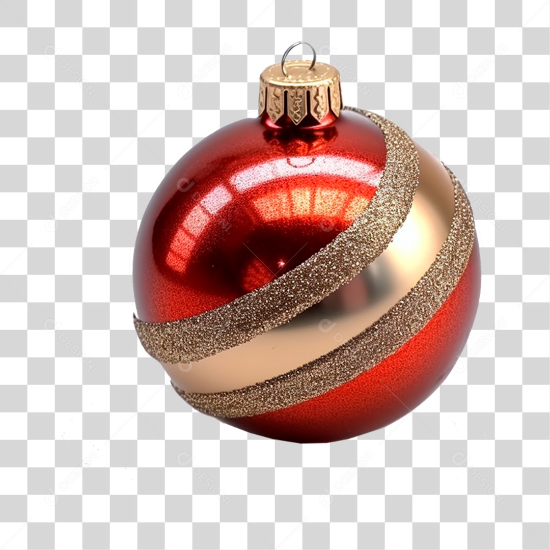 Elemento 3D Bola de Natal PNG Transparente