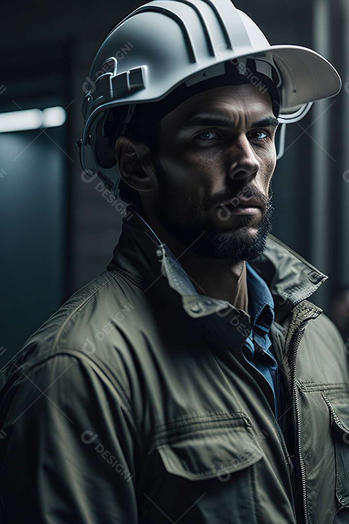 Homem trabalhador em uma cidade.