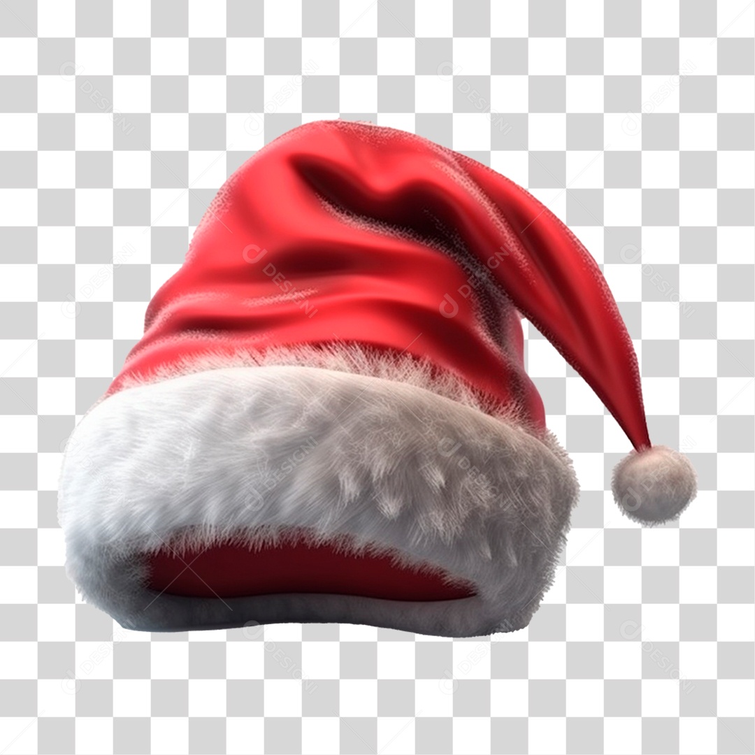 Elemento 3D Gorro de Natal PNG Transparente