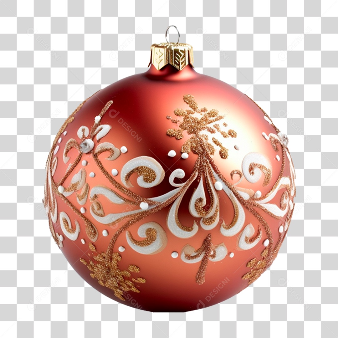 Elemento 3D Bola de Natal PNG Transparente