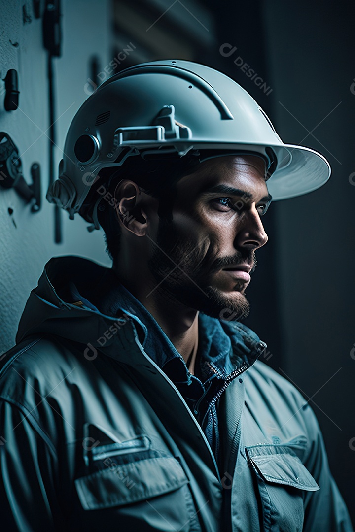 Homem trabalhador em uma cidade.