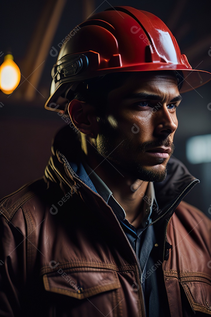 Homem trabalhador em uma cidade.