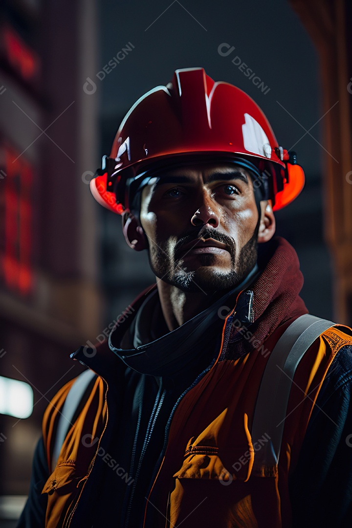 Homem trabalhador em uma cidade.