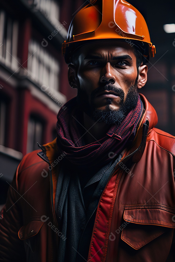 Homem trabalhador em uma cidade.