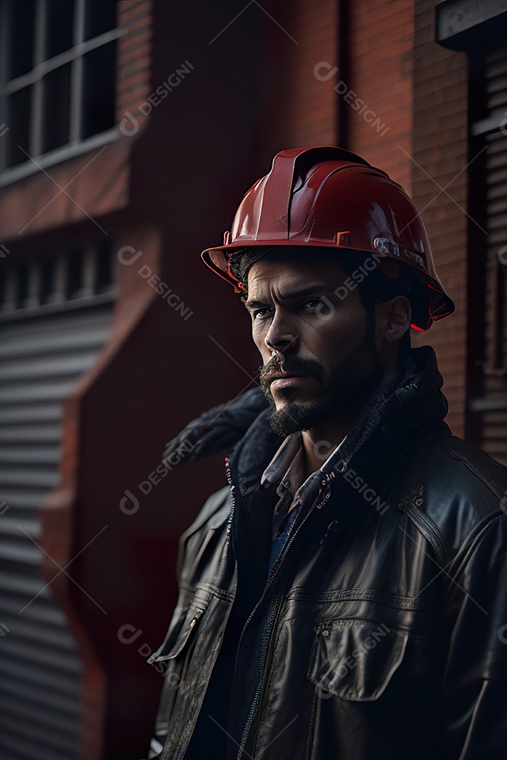 Homem trabalhador em uma cidade.