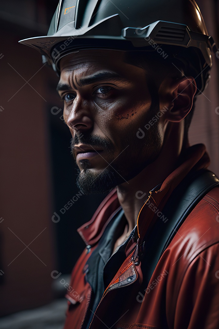 Homem trabalhador em uma cidade.