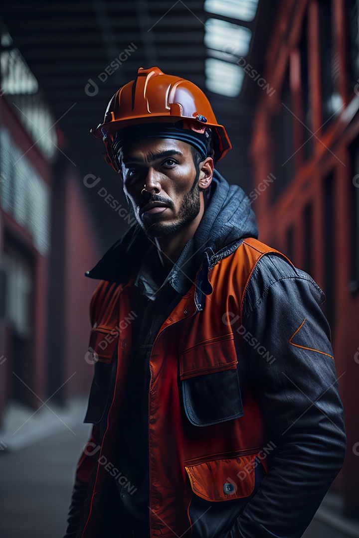 Homem trabalhador em uma cidade.