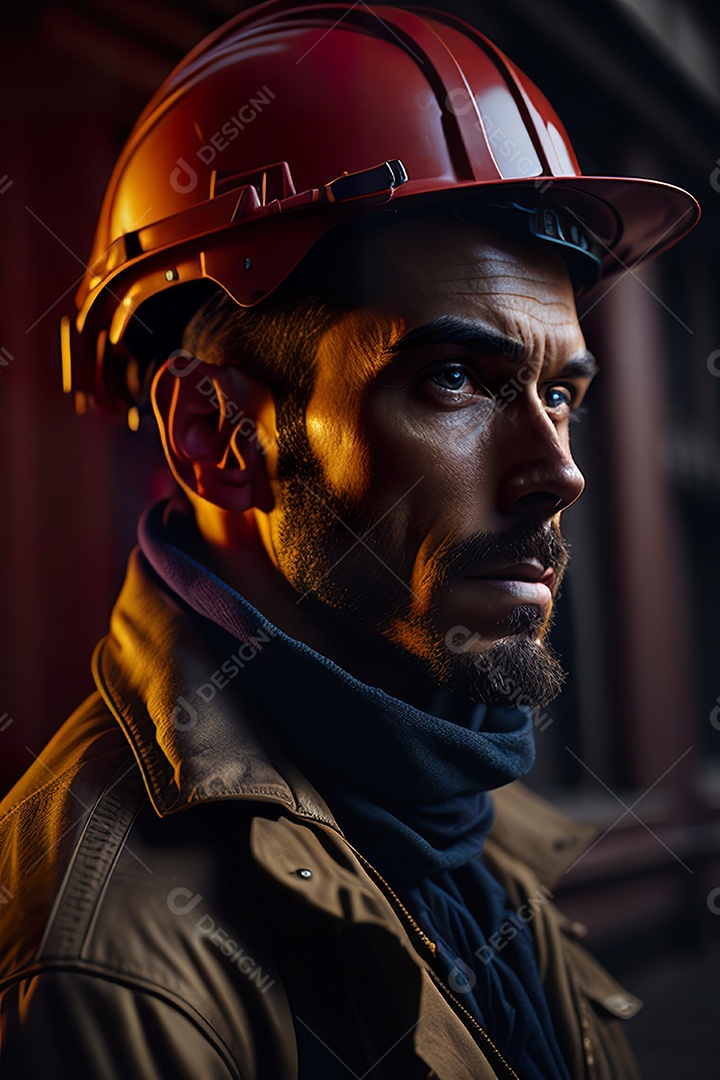 Homem trabalhador em uma cidade.