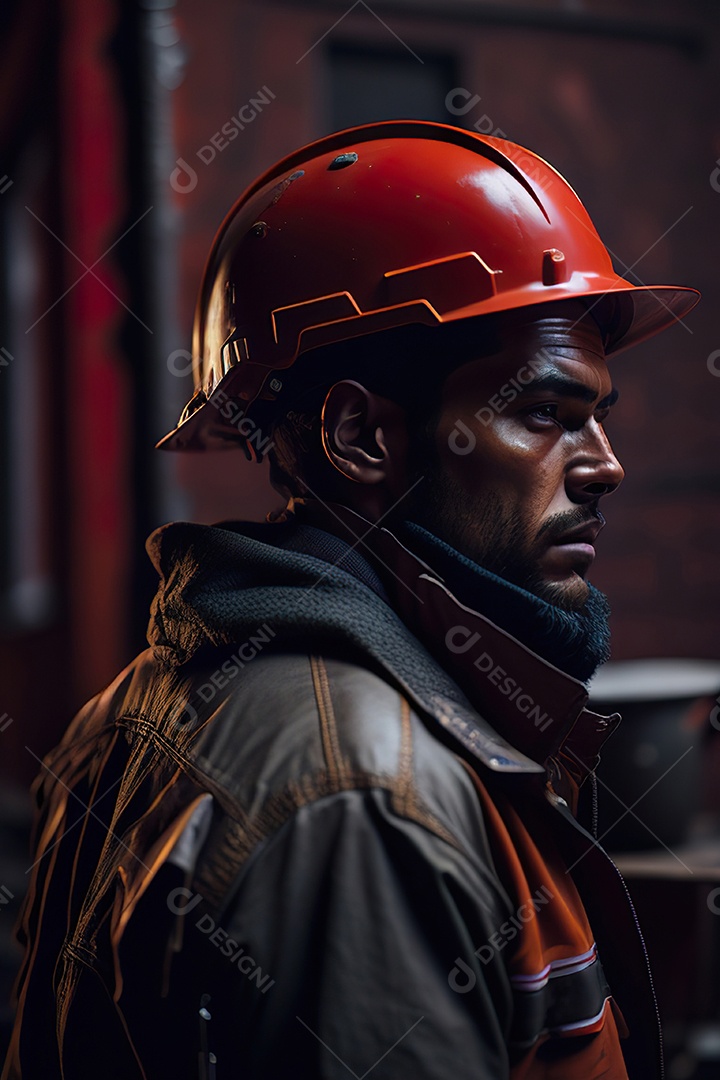 Homem trabalhador em uma cidade.