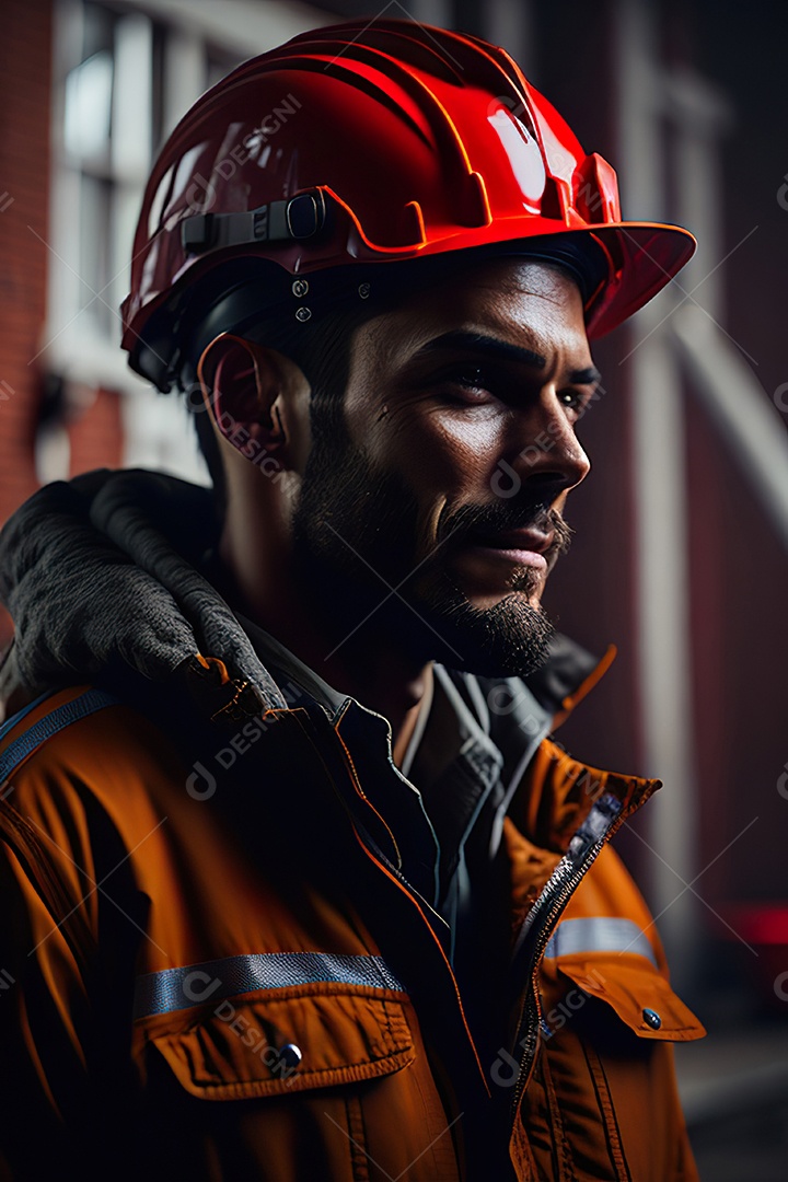 Homem trabalhador em uma cidade.