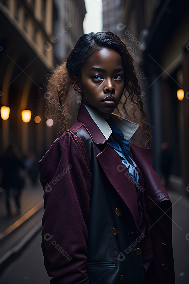 Mulher jovem linda andando sobre rua.