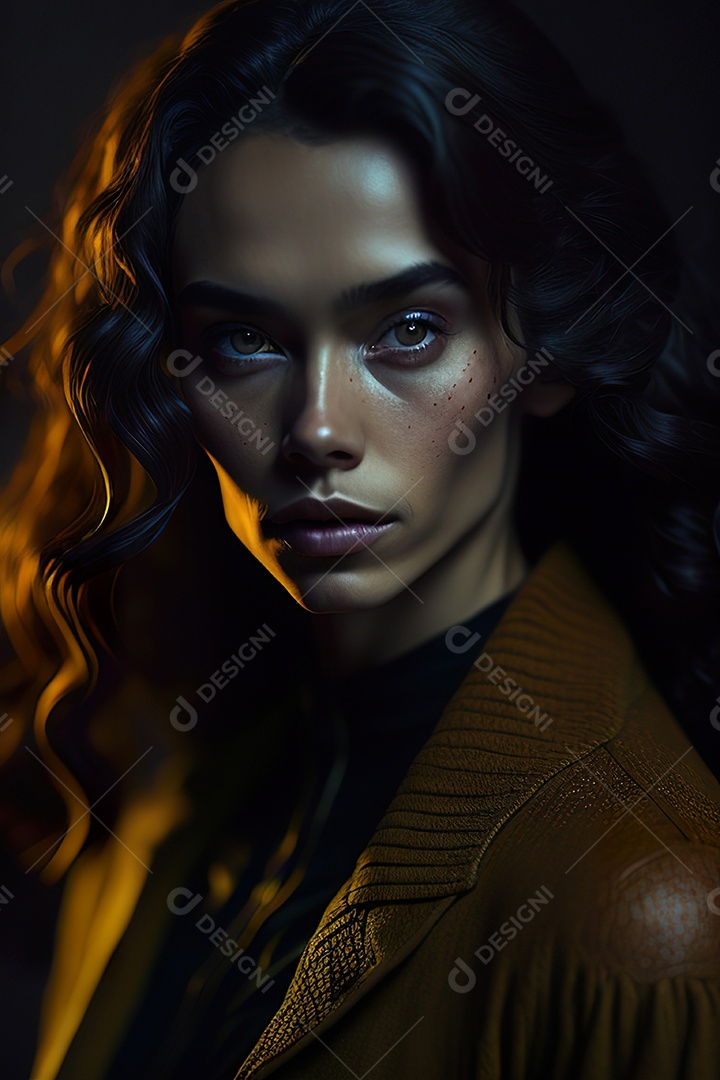 Mulher jovem linda andando sobre rua.