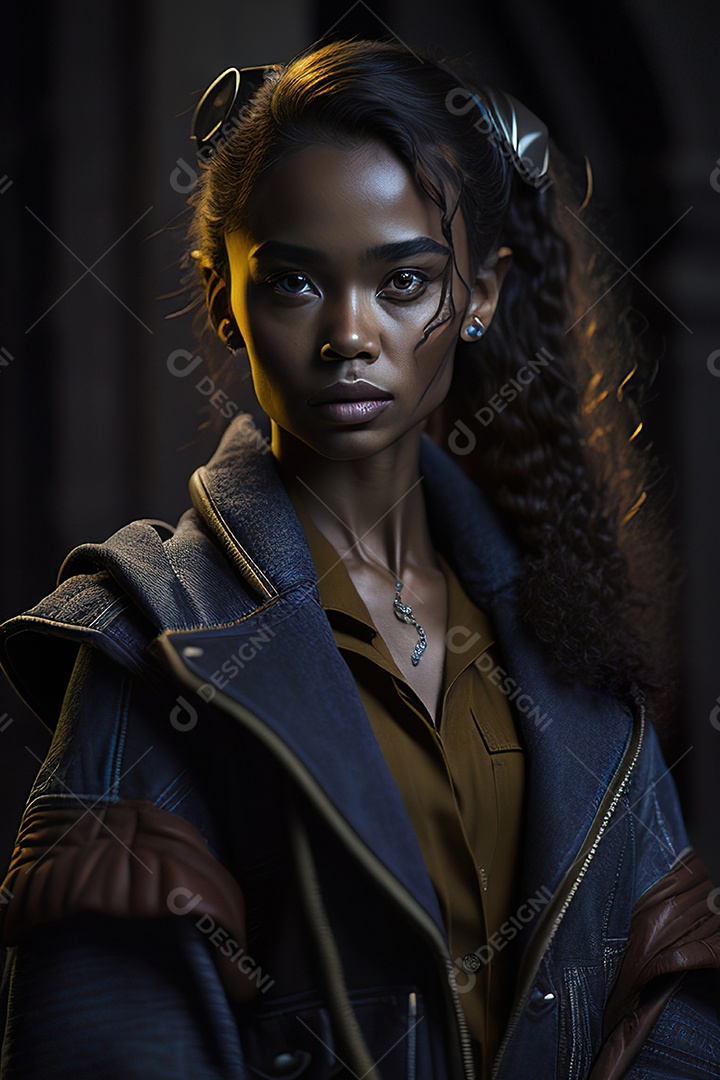 Mulher jovem linda andando sobre rua.