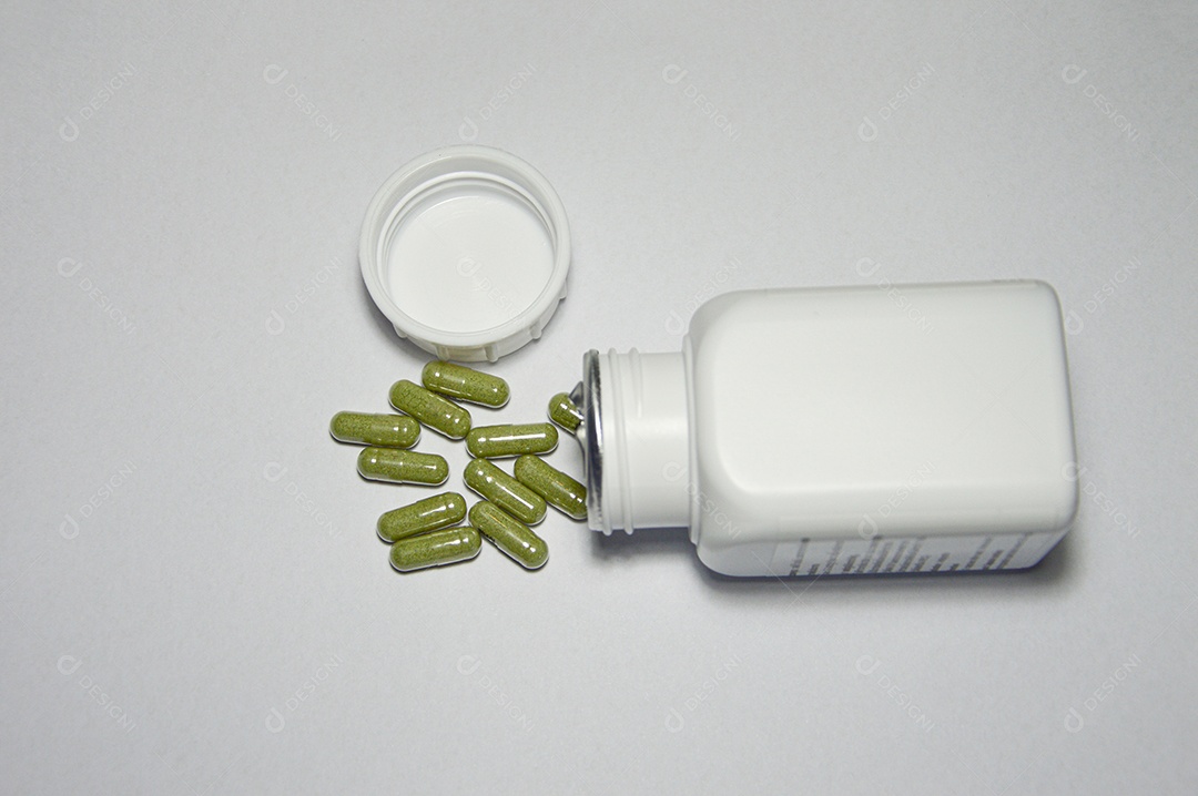 Frasco de cápsulas de medicamentos