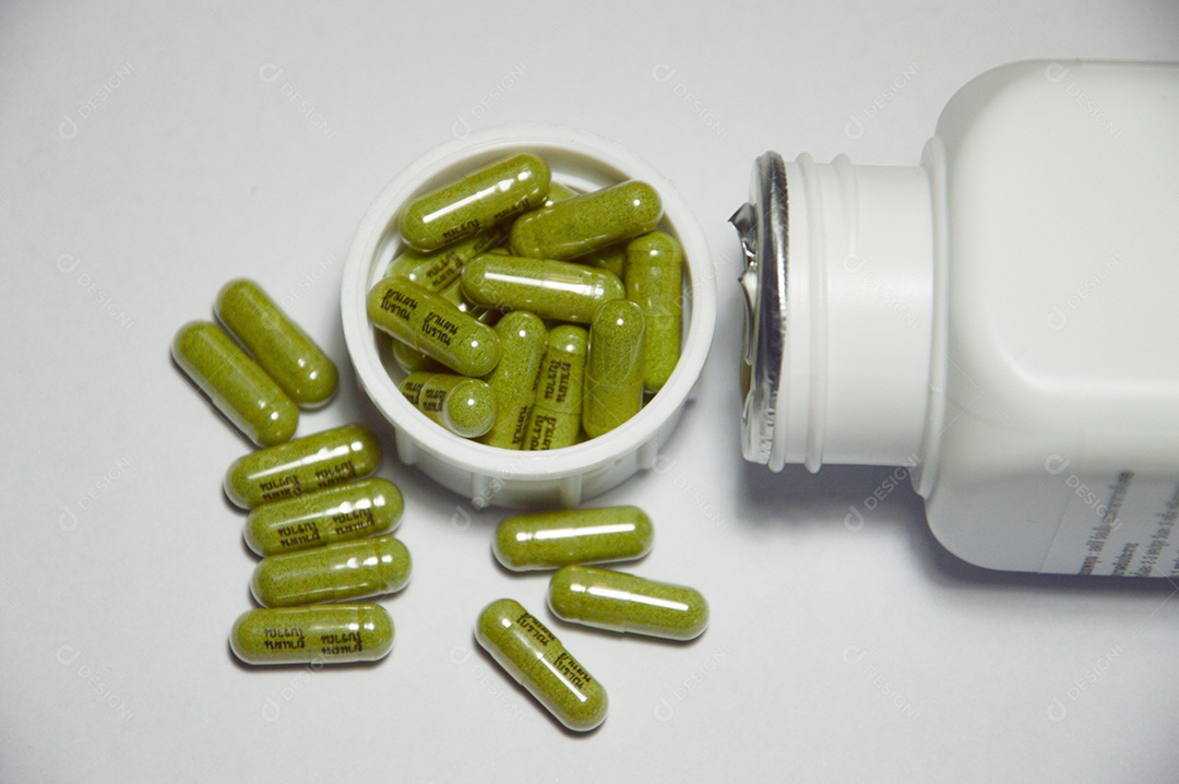 Frasco de cápsulas de medicamentos