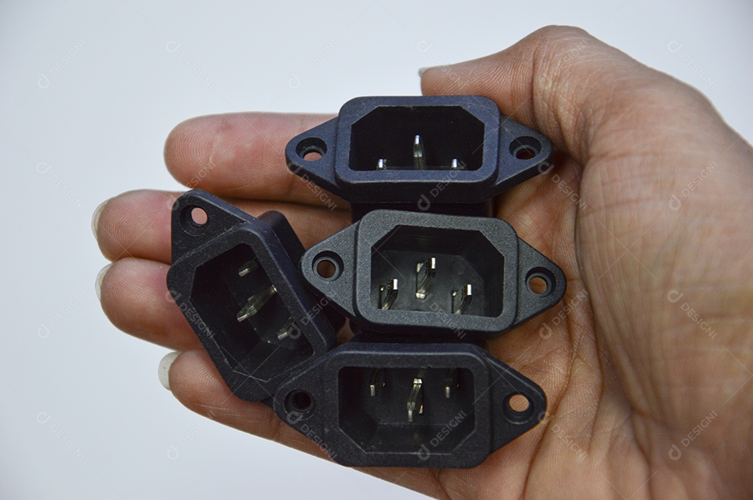 Peças tomadas conector tripolar