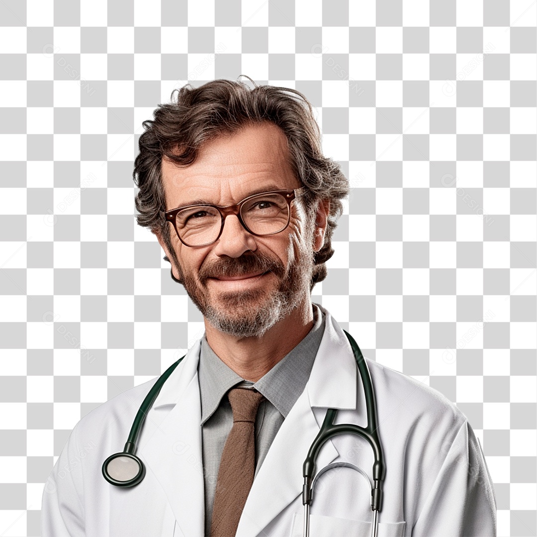 Imagem Medico Sorrindo Composição PNG Transparente