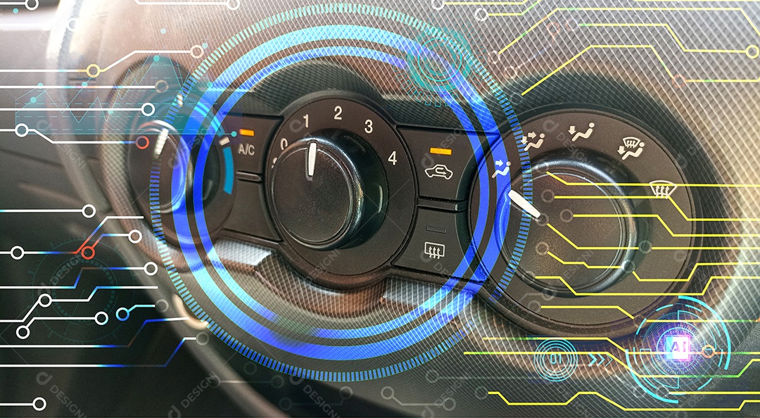 Conceito de sistema de acionamento automático com inteligência artificial (IA)